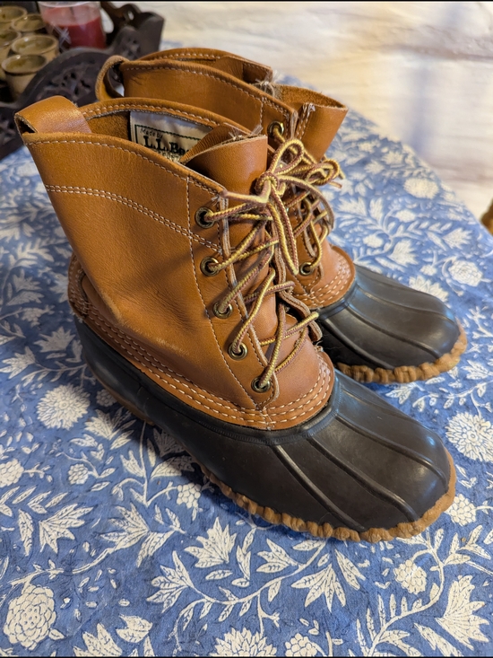 L.L. Bean Shoes - L.L. Bean Brown Leather and Black Rubber Duck Boots